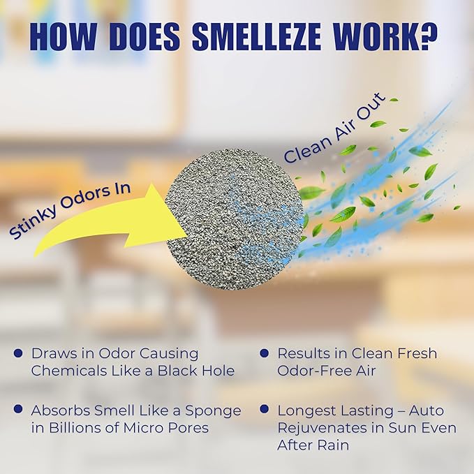 SMELLEZE 50 lb. Yard Odor Eliminator for Dogs – Long-Lasting Turf Cleaner for Pet Urine Outdoor & Poop | Safe for People, Pets, Plants & Planet | Works on Grass, Gravel, Patios & Kennels