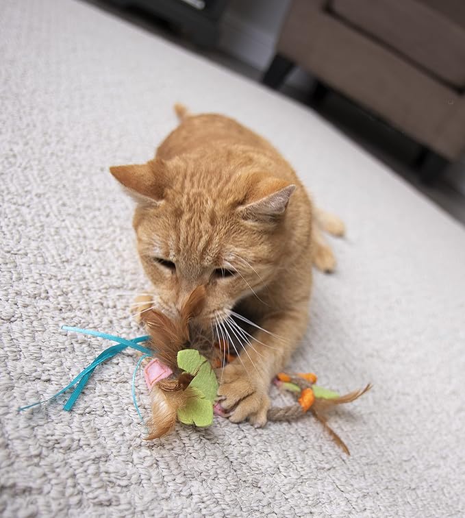 SmartyKat Dream Dangler 2-in-1 Hanging Feather Cat Toy - Multi Color, One Size (Pack of 2)
