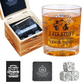 Funny Whiskey Glasses for Handyman Grandpa Dad, Maintenance Man Gifts, Christmas Gag Gift for Men, Mechanic Whiskey Bourbon Glass, White Elephant Gift Ideas, Handyman Birthday Bourbon Gifts for Him