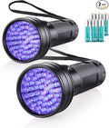 2 Pack UV Flashlight Black Light, Consciot 51 LED 395nm Ultraviolet Blacklight, Pet Urine Detector for Dog/Cat Urine, Dry Stains, Bed Bug, Resin Curing, Matching with Pet Odor Eliminator