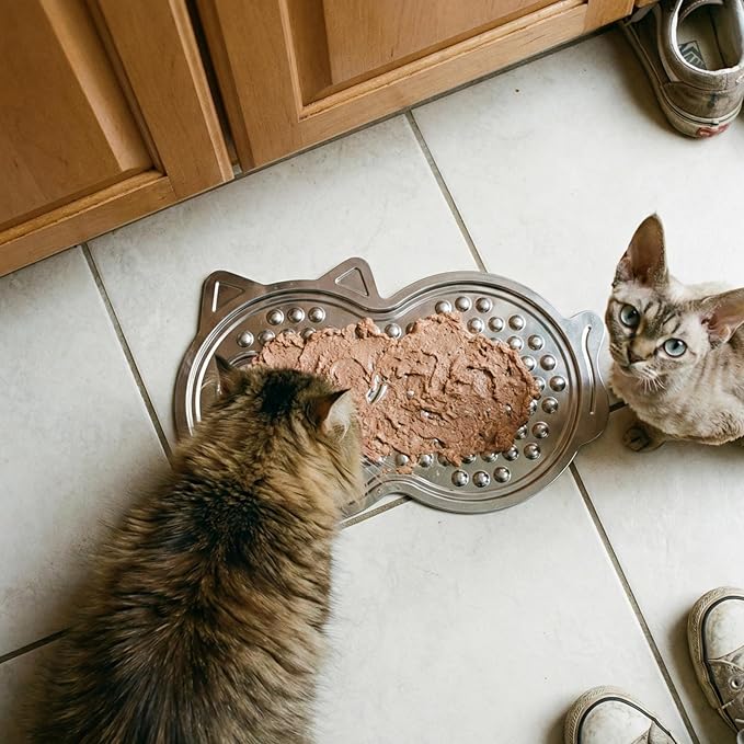Stainless Steel Lick Mat for Dogs & Cats - 15"×10" Large Metal Dog Licking Mat, Chew Proof Slow Feeder Mat with Suction Cups for Puppy & Cat, Dishwasher Safe, Whisker-Friendly