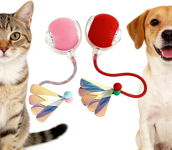 RightBliss 2026 New Electric Dog & Cat Ball Toy, 360° Smart Automatic Interactive Rolling Pet Toy Ball, Smart Pet Play Ball, Interactive Pet Toys, Ideal Gift for Pet Lovers (2 pcs (Mix))