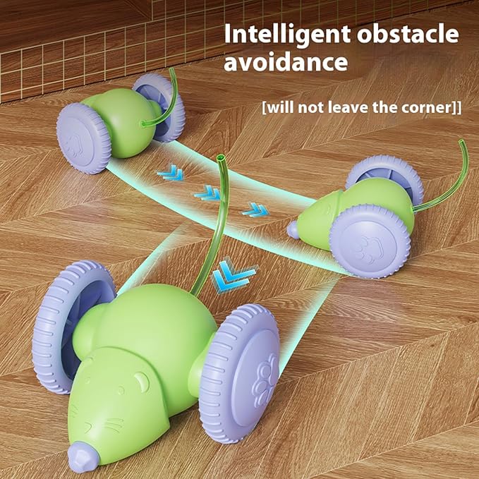 Interactive Cat Toys for Indoor Cats,Automatic Moving Kitten Toys,Cat Mouse Toy with Tail Lights,Cat Toys for Bored Indoor Adult Cats,Cat Enrichment,Smart Electric Tails for Chasing Pet Toys