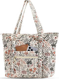 Miss Adola Quilted Tote Bag with Zipper - Laptop Tote Bag for Women, Large Capacity with Pockets for Work Teacher Travel