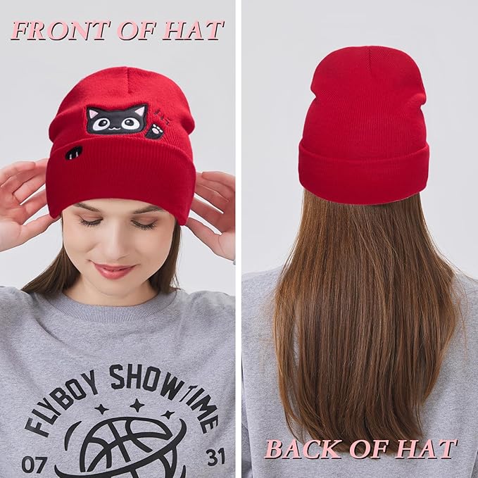Winter Knitted Beanie Hat and Themed Scoks for Dog Cat Lover Gifts, Christmas Stocking Stuffers for Men Women