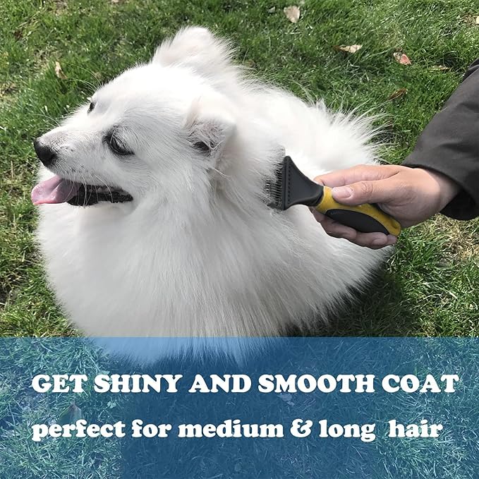 Pet Republique Matt Splitters Tool – Effective Mat Remover and De-matting Comb for Long-Haired Dogs, Cats, Rabbits – Regular 12+23 Teeth Design