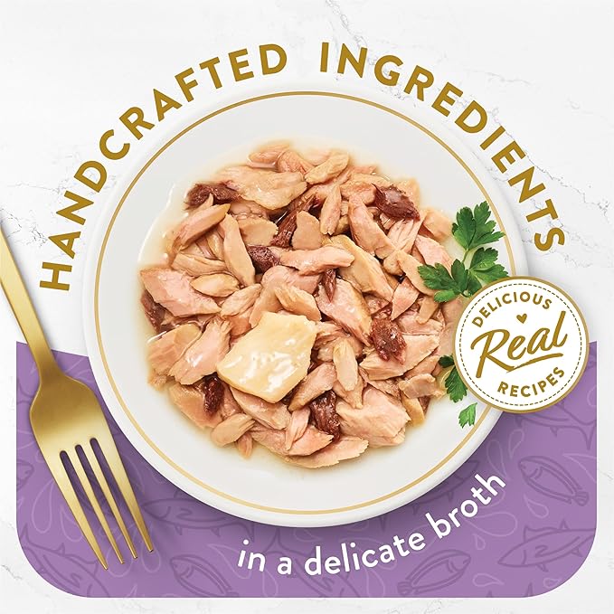 Fancy Feast Purina Appetizers Lickable Grain Free Wet Cat Food Topper Skipjack Tuna Appetizer with Sole - 1.1 oz. Trays,(Pack of 20)