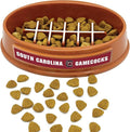 NCAA Super-Bowl - South Carolina Gamecocks Slow Feeder Dog Bowl. Football Design Slow Feeding Cat Bowl for Healthy Digestion. Non-Slip Pet Bowl for Large & Small Dogs & Cats