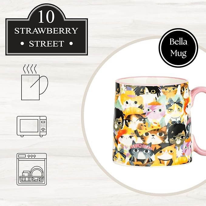 10 Strawberry Street Bella Rockstar Cat, Set of 4