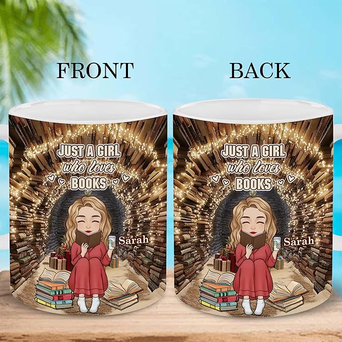 Personalized Book Lover Gifts - Book Lovers Gift For Bookworm, Readers, Librarians, Bookish - Hole In A Wall Mug - Bookish Gift For Friends, Women, Her