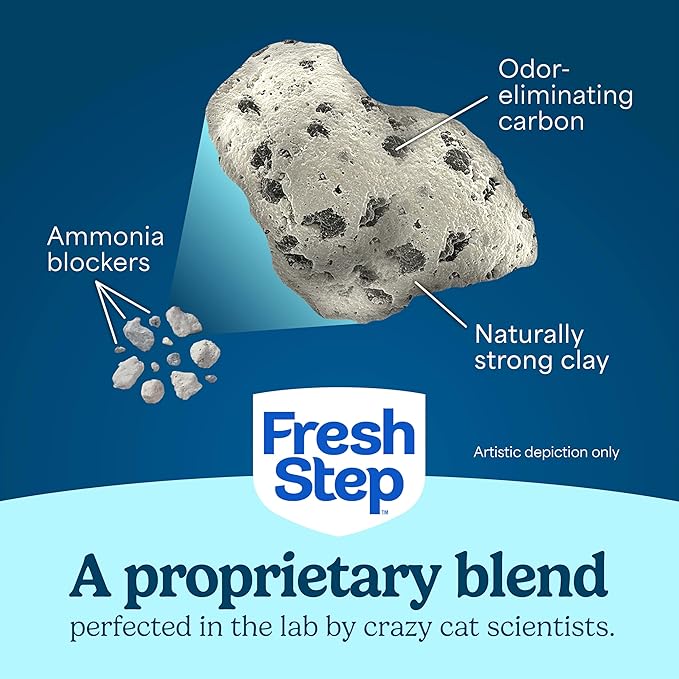 Fresh Step Clumping Cat Litter, Multi-Cat, Long Lasting Odor Control Kitty Litter with Activated Charcoal, Low Dust Formula, 14 lb