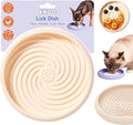 Awoo Lick Dish Silicone Dog & Cat Lick Mat & Slow Feeder with Suction Cups, Non-Slip, Dishwasher Safe, Extend Mealtime, Reduce Anxiety (Cream)