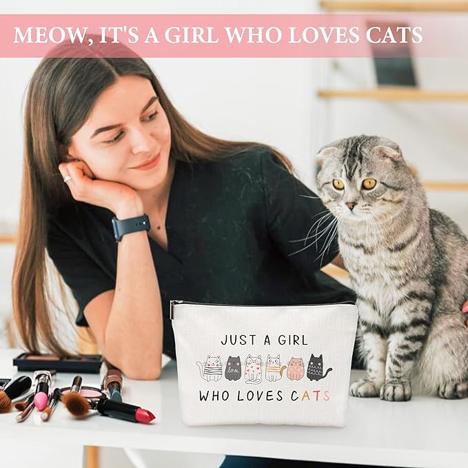 Cat Mom Gifts for Women Unique Cat Themed Gift for Cats Lovers Gifts for Women Funny Cats Accessories for Woman - Kitty Paw Socks Keychain Pen Candle Cup Sticky Notes Makeup Bag Card