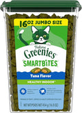 Greenies Feline Smartbites, Cat Treats Healthy Recipe, Indoor Cat Treats, Tuna Flavor, 16 oz. Tub