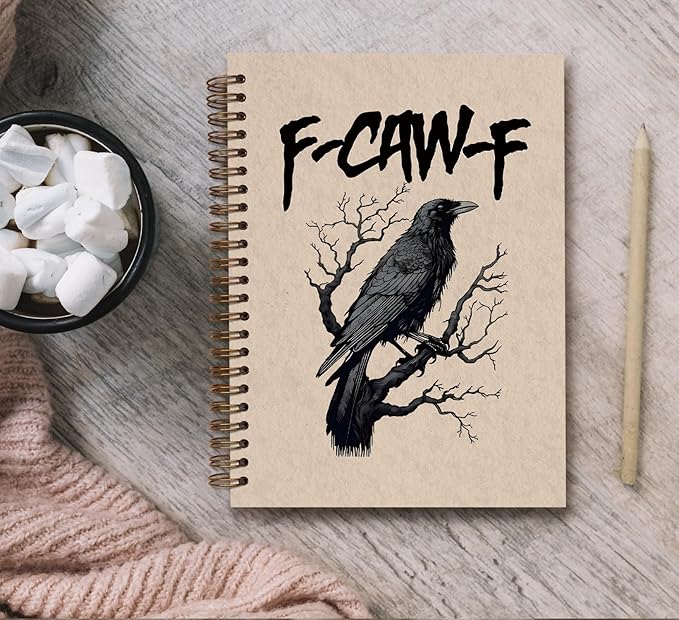 KDHTY Vintage Crow Notebook,Goth School Office supplies,Gothic Notebook Planner for Men,Black Gothic Notebook Spiral Journal Goth Gifts for Women,Back To School,5.5 x 8.3