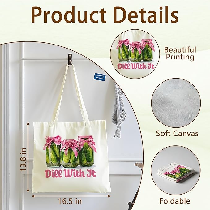 Tote Bag For Women Man, Reusable Work Shopping Grocery Shoulder Bags