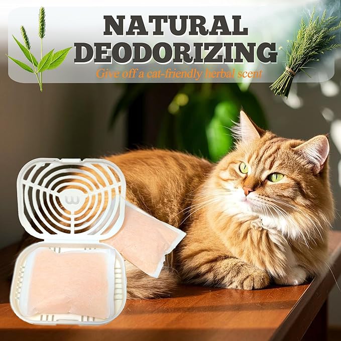 Cat Litter Box Deodorizer Compatible with Whisker OdorTrap Pod, Odor Filters for Litter-Robot and Traditional Litter Boxes, Pet Odor Eliminator
