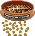 NFL Super-Bowl Philadelphia Eagles Slow Feeder Dog & Cat Bowl. Football Design for Healthy Digestion. Non-Slip for Large & Small Pets