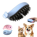 Generic Self-Cleaning Deshedding Brush with Steam for Cats and Dogs - Silicone Whale Model for Grooming Loose Hair (Baby Blue and Pink)