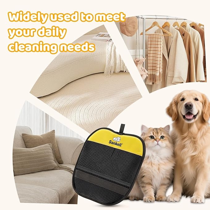 Pet Hair Removal Glove for Dogs & Cats, Upgraded Reusable Electrostatic Pet Hair Remover Glove, Magic Brush Mitt Tool for Couch, Furniture, Bed, Clothing, Carpet, Car Seat