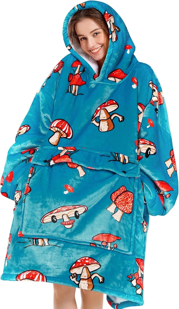 Narecte Cozy Oversized Blanket Hoodie Wearable Blanket Adults Soft Hooded Blanket Hoodie Birthday Gifts for Women Christmas