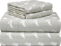 Pointehaven 180 GSM Velvet Feel Luxury 100% Cotton Printed Flannel Sheet Set, Twin, Bunnies - Warm & Cozy - Pre-Shrunk -Deep Pockets - Elastic All Around-Comfy Double Brushed -