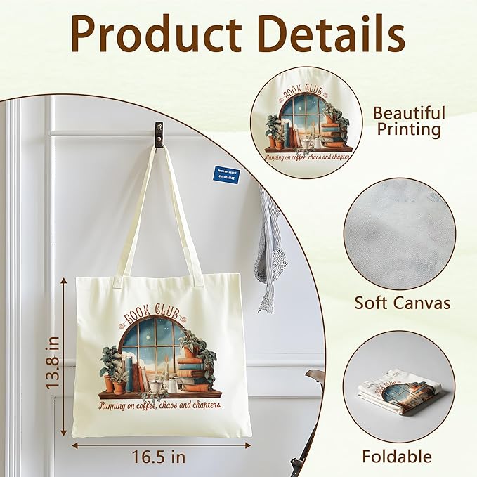 Tote Bag For Women Man, Reusable Work Shopping Grocery Shoulder Bags