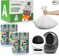 100 Pcs Waste Bags Liners, Compatible with Litter Robot 4/5/3, Leak-Proof Replacement Waste Bags, Heavy Duty Cat Litter Trash Bags, Waterproof Litter Bags, 26.4" x 21.9"