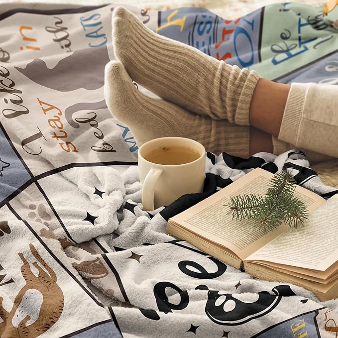 XALAZY Cat Mom Gifts Blanket 60"X80", Cat Lover Gifts for Women, Cat Gifts for Cat Lovers, Gifts for Cat Lovers, Cat Mom Gifts for Women, Funny Cat Themed Gifts, Cat Lady Gifts, Best Cat Mom Gifts