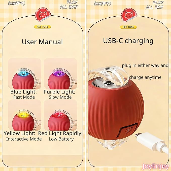 Interactive Cat Toy Ball Automatic Rolling Smart Cat Ball with Tail Motion Activated USB Rechargeable 3 Speed Modes Bird Chirping Durable Silicone Pet Toy for Indoor Cats Multiple Colors (Green)