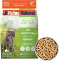 Feline Natural High Protein Dry Cat Food, Freeze-Dried Diet with 98% Meat, Organs & Seafood, No Peas, Grains, or Artificial Additives, Made in New Zealand, Chicken & Lamb, 11oz