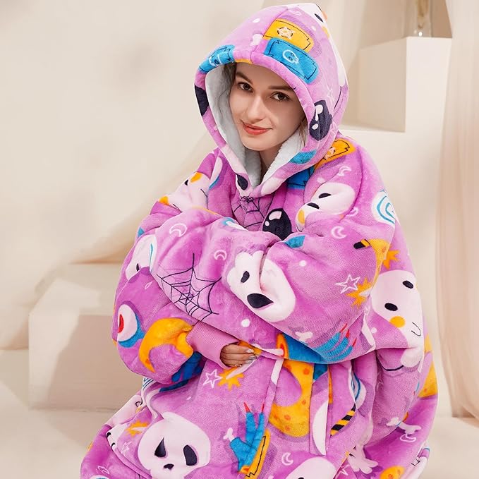 Narecte Cozy Oversized Blanket Hoodie Wearable Blanket Adults Soft Hooded Blanket Hoodie Birthday Gifts for Women Christmas