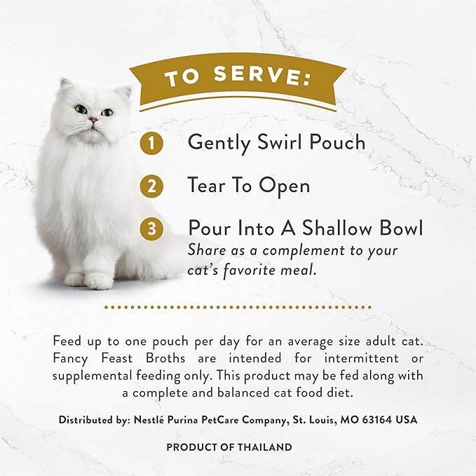 Purina Fancy Feast Chicken Broth Complement Lickable Grain Free Wet Cat Food Variety Pack - (Pack of 12) 1.4 oz. Pouches