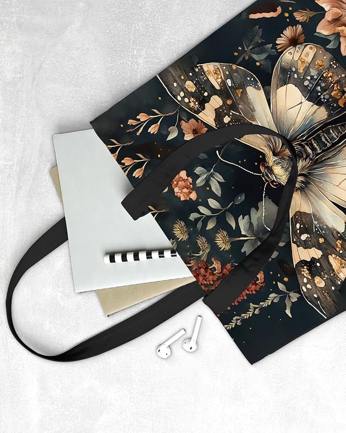 Canvas Tote Bag for Women Aesthetic Reusable Grocery Shoulder Bag for Shopping Work Travel Beach Teacher-05