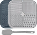 2 Pack Lick Mat for Dogs,Cats,Upgraded 8.5×8.5 inches Licking Mats with Suction Cups,Slow Feeder Licking Pad for Anxiety Relief and Boredom Reducer,Suitable for Dog Training Set 10