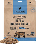 Vital Essentials Freeze Dried Cat Food, Raw Beef & Chicken Soft Nibs | Complete Meal or Topper | 99% Beef, Chicken, Organs & Bone | High Protein, Grain Free Dry Cat Food | 12 oz Bag