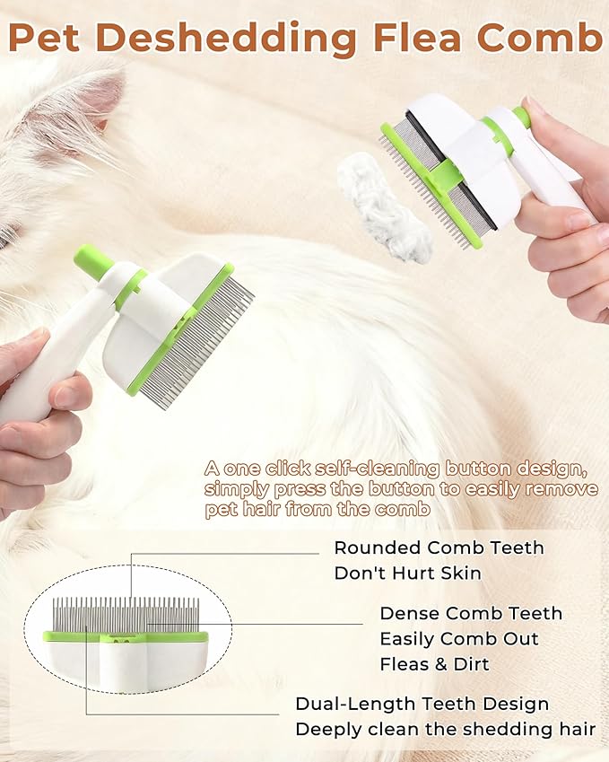 Cat Steam Brush for Shedding 4 in 1 Pet Rechargeable Spray Hair Removal Comb for Indoor Cats with Pets 360-Degree Rotatable Flea Comb Grooming Supplies Suitable for All Long-haired and Short-haired