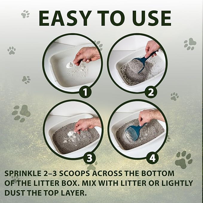 Cat Litter Deodorizer Powder - Litterbox Odor Eliminator - Smell Absorber for Litter Box and Scent Neutralizer (7 oz, Pine)