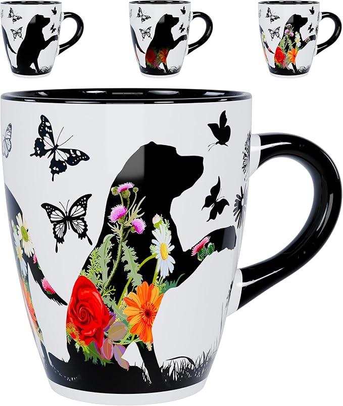 Color Changing Dog Coffee Mug 12OZ - Ceramic Heat Sensitive Cup Hot Cocoa Tea Milk Mugs Hot Drinks and beverages Unique Beautiful Holiday Christmas gift Idea for Dog lovers Furparent women mom grandma