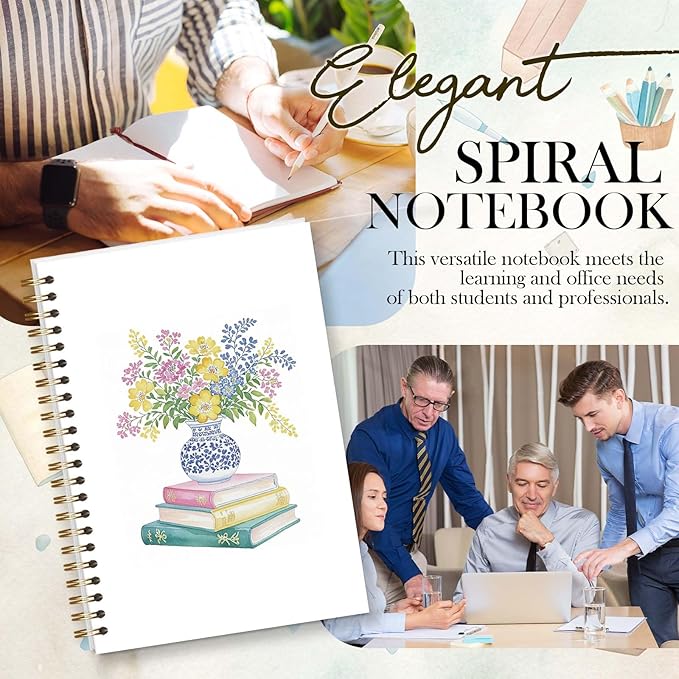 Bible Journal Spiral Notebook, Preppy Floral Bible Study Supplies, Christian Gifts for Women Girls, 5.5x8.3 Inch - A12