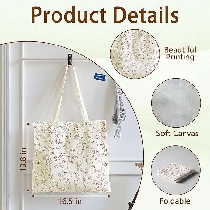 Tote Bag For Women Man, Reusable Work Shopping Grocery Shoulder Bags