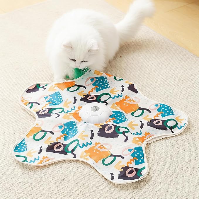 Automatic Kitten Toy, Rechargeable Cat Play Set, Motion Activated Ball with Rolling Feature, Interactive Pet Entertainment for Exercise, Cat Fun Toy, Indoor Play Device for Pets and Kittens