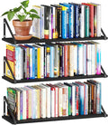 BAMEOS 24X8 Floating Shelves Rustic Wood Wall Shelf Set of 3,Bookshelf for Living Room, Office, and Bedroom, with Metal Bracket…