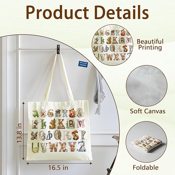 Tote Bag For Women Man, Reusable Work Shopping Grocery Shoulder Bags