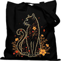 DYALE Canvas Tote Bag Double-Sided Prints with Snap Closure, Cute Tote Bag with Pocket for Shopping, Library, Work, Travel