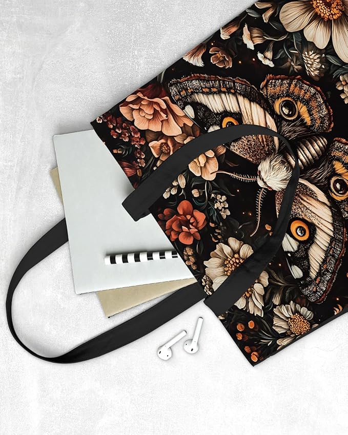 Canvas Tote Bag for Women Aesthetic Reusable Grocery Shoulder Bag for Shopping Work Travel Beach Teacher-05