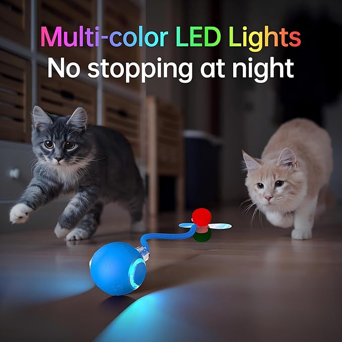 2026 Newly Upgraded Version 3.0 Cat Toys, Cool Intelligent Interactive Cat Ball for Indoor Bored Cats, Automatic Rolling Ball 3.0 Puzzle Toy, Electronic Rolling Pet Chase (Yellow-1 pcs)