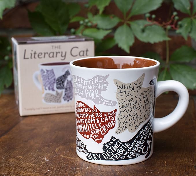 Literary Cat Mug - Kitten Quotes From Famous Writers Authors and Other Feline Lovers - Comes in a Fun Gift Box