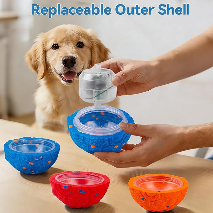 Newget Interactive Dog Toy Ball Replacement Shell, Chew-Resistant E-TPU Durable Cover for Medium & Large Dogs, Spare Outer for Smart Rolling & Bouncing Balls, Blue (No Ball Core)