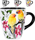 Color Changing Bird Coffee Mug 12oz – Heat Sensitive Ceramic Cup with Floral Reveal – Gifts for Bird Lovers, Unique Coffee Mugs for Women, Christmas Holiday Gift, Perfect for Coffee, Tea or Cocoa